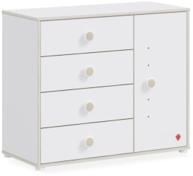 Comoda cu 4 sertare pentru copii Colectia Montes White 