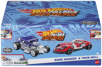 HOT WHEELS SET 2 MASINUTE METALICE PULL BACK BONE SHAKER SI TWIN MILL 1 43 