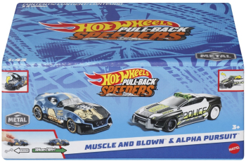 HOT WHEELS SET 2 MASINUTE METALICE PULL BACK MUSCLE AND BLOWN SI ALPHA PURSUIT 1 43 