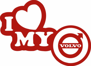 Sticker auto IMAGE I love my VOLVO rosu 23 x 17 cm 