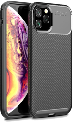 Husa Lemontti Carbon Fiber Texture Shockproof compatibila cu iPhone 11 Pro Black