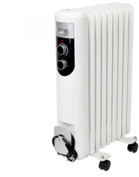 Calorifer cu ulei 9 elementi 3 trepte de incalzire 800 / 1200 / 2000 W Alb Termostat Protectie supraincalzire 