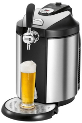 Dozator de bere Clatronic BZ 3740 65W Pentru butoi de 5l Sistem de cartuse cu presiune CO2 Inox egru
