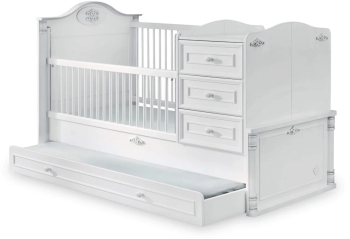 Patut transformabil pentru bebe Romantic Baby White 180 x 80 cm