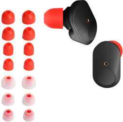 Set 14 Eartip kwmobile pentru Sony WF-1000XM3/WF-1000XM4 Silicon Rosu/Alb 50710.09 