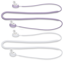 Set 2 Snur kwmobile pentru Samsung Galaxy Buds 2 Silicon Alb/Mov 56697.02 