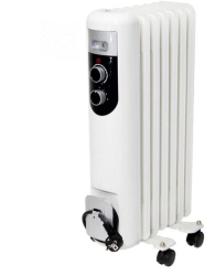 Calorifer cu ulei 7 elementi 3 trepte de incalzire 600 / 900 / 1500 W Alb Termostat Protectie supraincalzire 