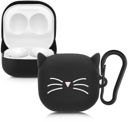 Husa pentru casti Samsung Galaxy Buds 2/Galaxy Buds Live Kwmobile Negru/Alb Silicon 57055.01 