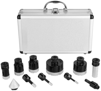 Set 11 carote diamantate pentru gresie marmura 6/8/10/25/35/38/50/65 mm umed sau uscat cutie depozitare 
