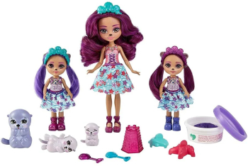 Set de joaca Ottavia Otter si familia de vidre Enchantimals Royal Ocean Kingdom