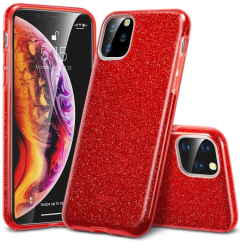 Husa Esr Makeup Serie Bling Glitter compatibila cu iPhone 11 Pro Red