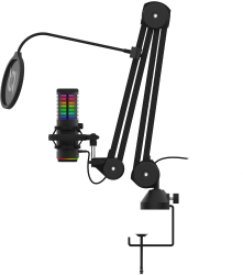 Microfon AQIRYS Galileo shock-mount brat articulat stand iluminare RGB USB 