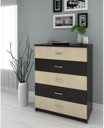 Comoda 5 sertare wenge+mesteacan 