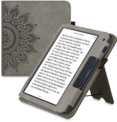 Husa pentru Kobo Libra 2 Piele ecologica Gri kwmobile 56581.04 