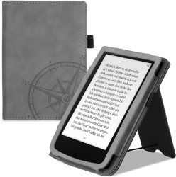 Husa pentru PocketBook Touch Lux 5 / Touch Lux 4 / Touch HD 3 Piele ecologica Gri kwmobile 54817.02 
