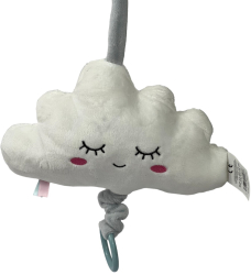 Jucarie interactiva de agatat pentru carucior si patut cu cantec si lumini norisor 23x14 cm NippleBaby 