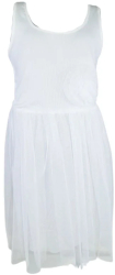 Rochie eleganta fara maneci pentru fete Mini Junior R290524-1 Alb 