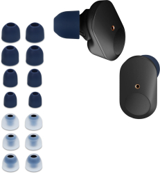 Set 14 Varfuri de schimb pentru casti Sony WF-1000XM3/WF-1000XM4 Kwmobile Albastru/Transparent Silicon 50710.17 