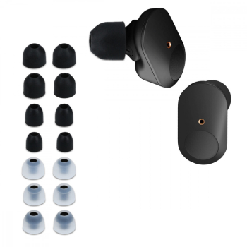 Set 14 Varfuri de schimb pentru casti Sony WF-1000XM3/WF-1000XM4 Kwmobile Negru/Transparent Silicon 50710.01 