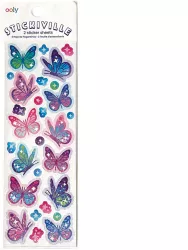 Abtibilduri holografice cu sclipici Stickiville Butterflies 