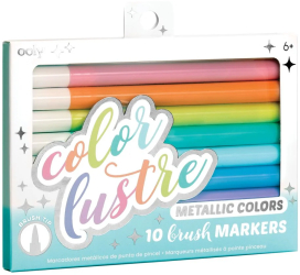 Carioci metalice cu pensula Color Lustre set 10 culori 