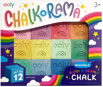 Creta lavabila Chalk-O-Rama set de 12 cuburi perfecta pentru desen pe asfalt 