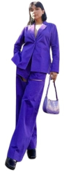 Sacou Drop pentru femei decupat in spate violet marime xxl 