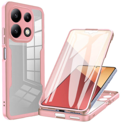 Husa pentru Xiaomi Redmi Note 13 Pro 4G / Poco M6 Pro 4G cu Folie de Protectie Marmalis ColorVerse 360 Pink 