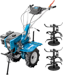 Motocultor Dakard HS1000B NEW 7CP cu far roti de cauciuc si set freze 