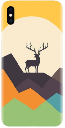 Husa din silicon compatibila cu Apple iPhone XS Max - model Abstract Deer 