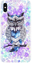 Husa din silicon compatibila cu Apple iPhone XS Max - model Abstract Owl 