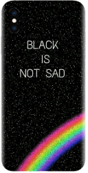 Husa din silicon compatibila cu Apple iPhone XS Max - model Black Is Not Sad 