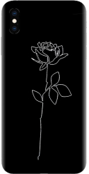 Husa din silicon compatibila cu Apple iPhone XS Max - model Black Rose 