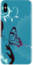 Husa din silicon compatibila cu Apple iPhone XS Max - model Blue Butterfly 