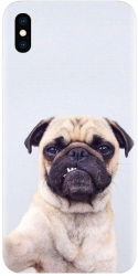 Husa din silicon compatibila cu Apple iPhone XS Max - model Simple Pug Selfie 