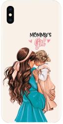 Husa din silicon compatibila cu Apple iPhone XS Max - model Super mama si fetita 