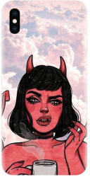 Husa din silicon compatibila cu Apple iPhone XS Max - model Trippy Evil Mode 