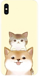Husa din silicon compatibila cu Apple iPhone XS Max - model Two Cat 