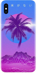 Husa din silicon compatibila cu Apple iPhone XS Max - model Vaporwave Palm 