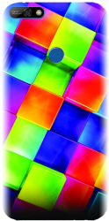 Husa din silicon compatibila cu Huawei Y7 2018 - model 3D Geometric Colorfull 