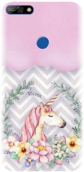Husa din silicon compatibila cu Huawei Y7 2018 - model Aesthetic Unicorn 