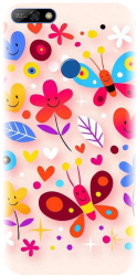Husa din silicon compatibila cu Huawei Y7 2018 - model Butterfly 002 