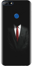 Husa din silicon compatibila cu Huawei Y7 2018 - model Mystery Man In Suit 