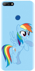 Husa din silicon compatibila cu Huawei Y7 2018 - model Rainbow dash 
