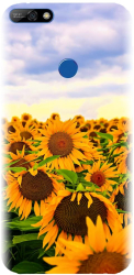 Husa din silicon compatibila cu Huawei Y7 2018 - model Sunflowers 