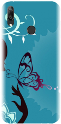 Husa din silicon compatibila cu Huawei Y7 Prime 2019 - model Blue Butterfly 