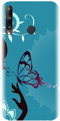 Husa din silicon compatibila cu Huawei Y7p - model Blue Butterfly 