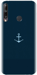 Husa din silicon compatibila cu Huawei Y7p - model Blue Navy Anchor Illustration 