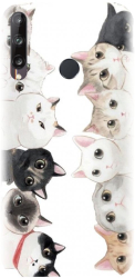 Husa din silicon compatibila cu Huawei Y7p - model Cat Party 