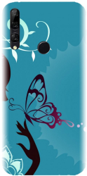 Husa din silicon compatibila cu Huawei Y9 2019 - model Blue Butterfly 